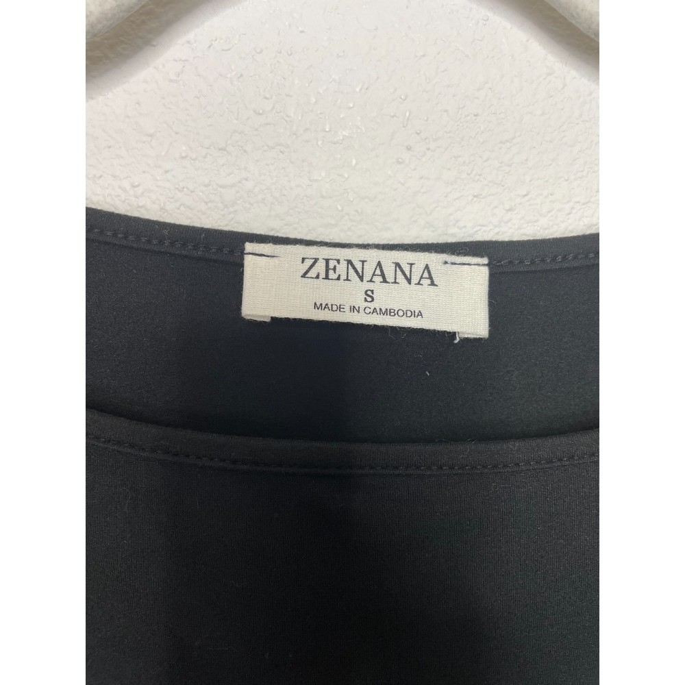 Zenana Smooth Talker Tie-Waist Dress Black Short Sleeve Pockets Stretchy - Picture 12 of 16